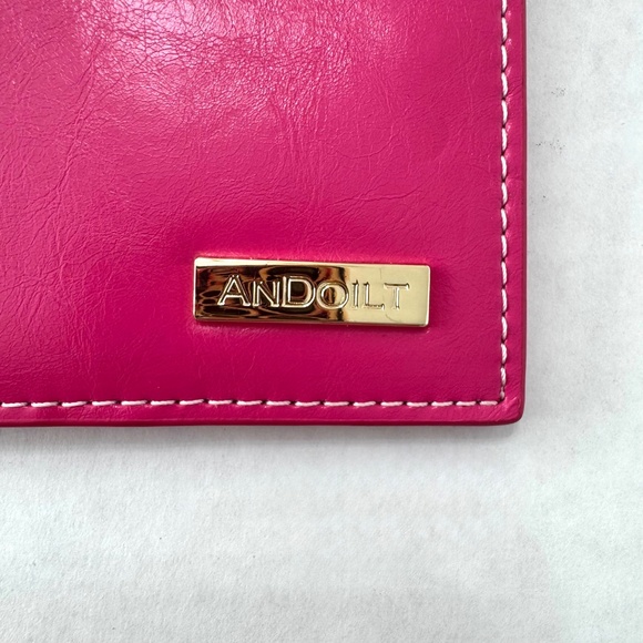 🌸ANDOILT Women's Wallet RFID Block Crdt Holders 2 Zipp Compartments Pink - Picture 8 of 8